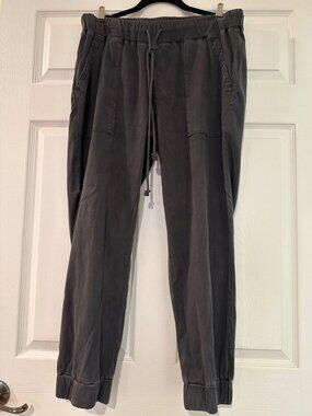 Bella Dahl Womens Gray Jogger Pants Large Tencel Blend Elastic Waistband